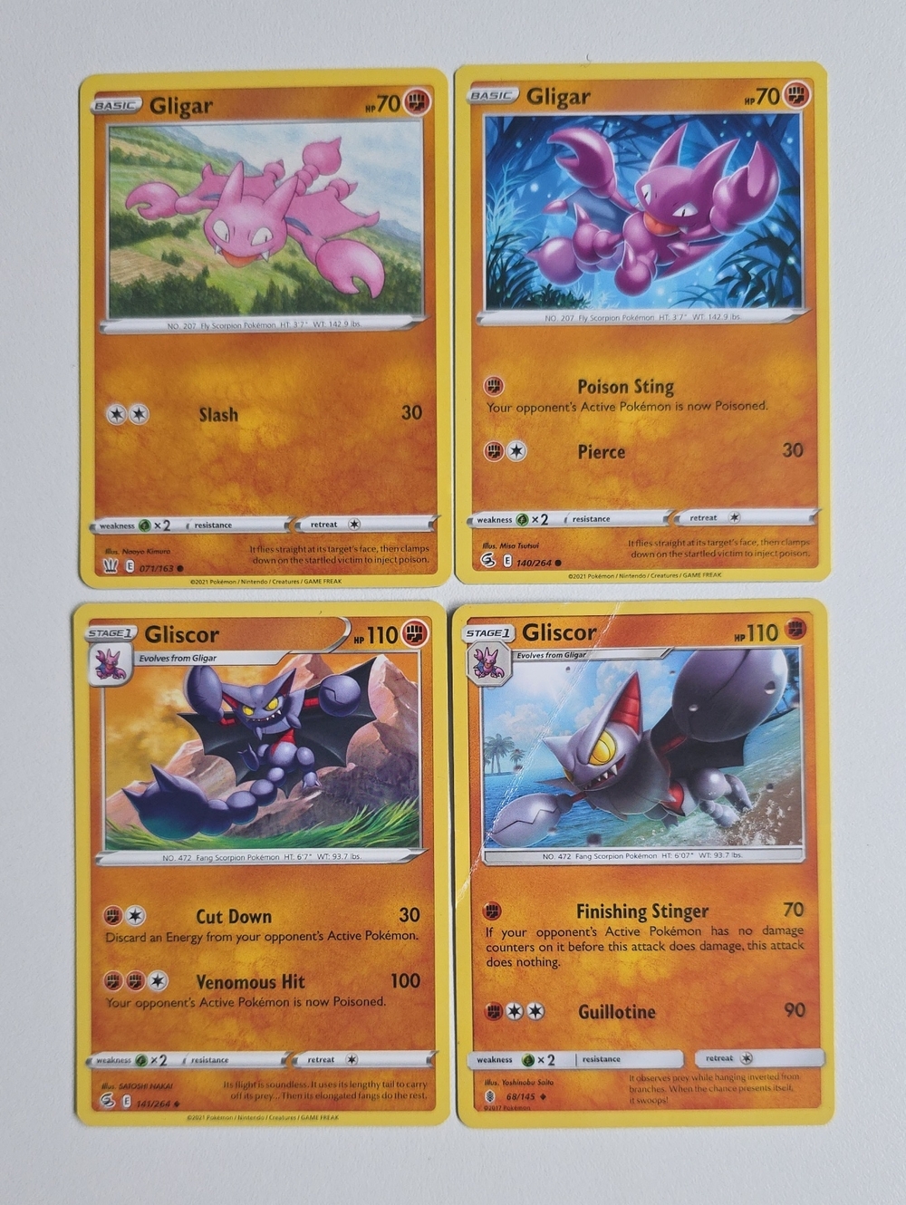 Pokemon Gligar And Gliscor Trading Card